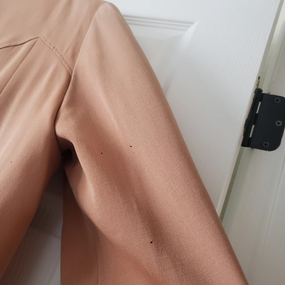 1940s 1950s Vintage Wool Camel Tan Longsleeve Car Swing Coat Lucite Button #28 - Picture 15 of 16